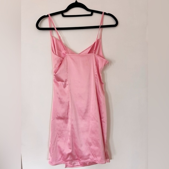 SHEIN Barbie Pink Spaghetti Strap Satin Slip Dress - Size Medium - Picture 2 of 2